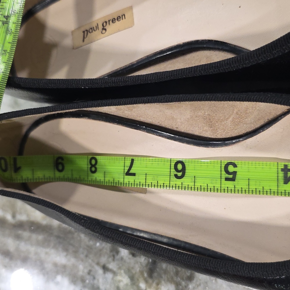 Paul Green Black Patent Leather Ballet Flats Bow Pointed Toe Women’s Size 8 - Picture 13 of 15